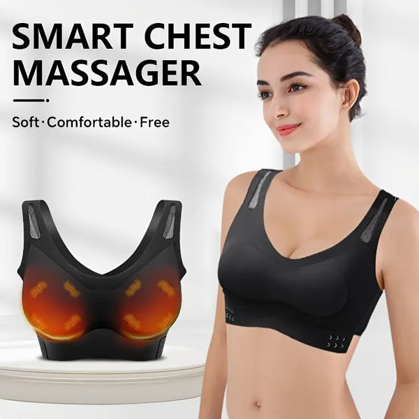 Electric Breast Massager with Warming Function (Black - Size 30-28)