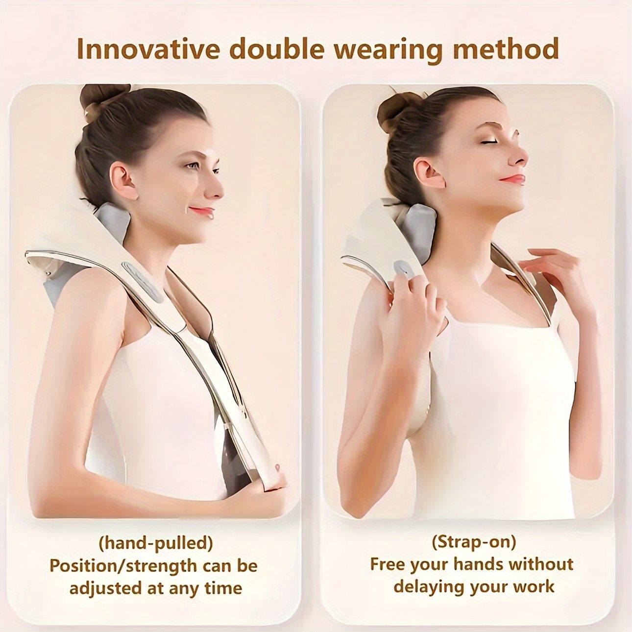 Beige Blue neck and shoulder massager, deep tissue massage, ergonomic massager, relaxation massager, shiatsu massage, portable massager, Australia
