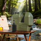Green 20L water container, camping water storage, outdoor hydration, Australian camping gear, robust water canister, portable water tank, emergency water supply
