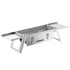 Silver Gray portable barbecue grill, outdoor grill, camping grill, lightweight grill, picnic grill, courtyard grill, Australian BBQ, even heat distribution grill