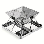Silver Green portable camping grill, stainless steel grill, 304 stainless steel, charcoal grill, camping furniture, outdoor grill, camping cooking equipment, Australia camping gear