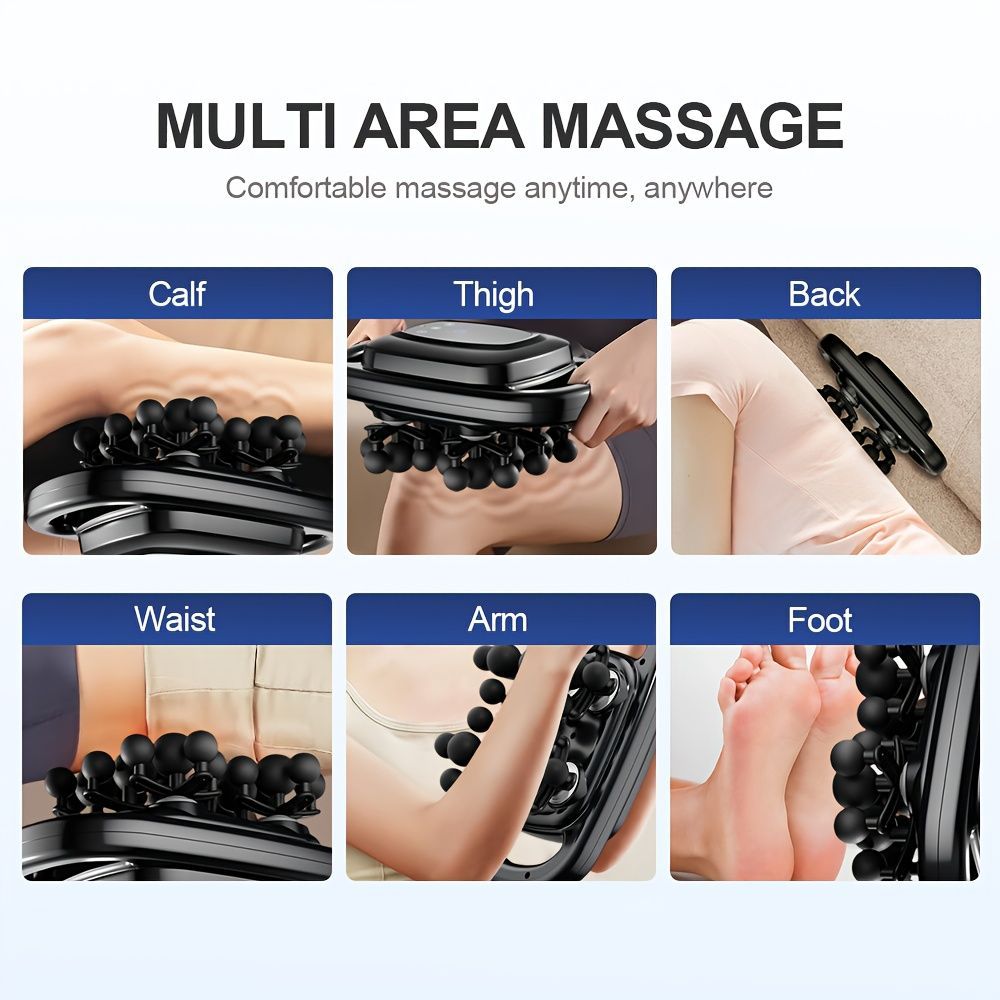 Fascia Gun 22-Head Massage Gun Muscle Recovery Device Deep Tissue Massage - Black - Size 30-12
