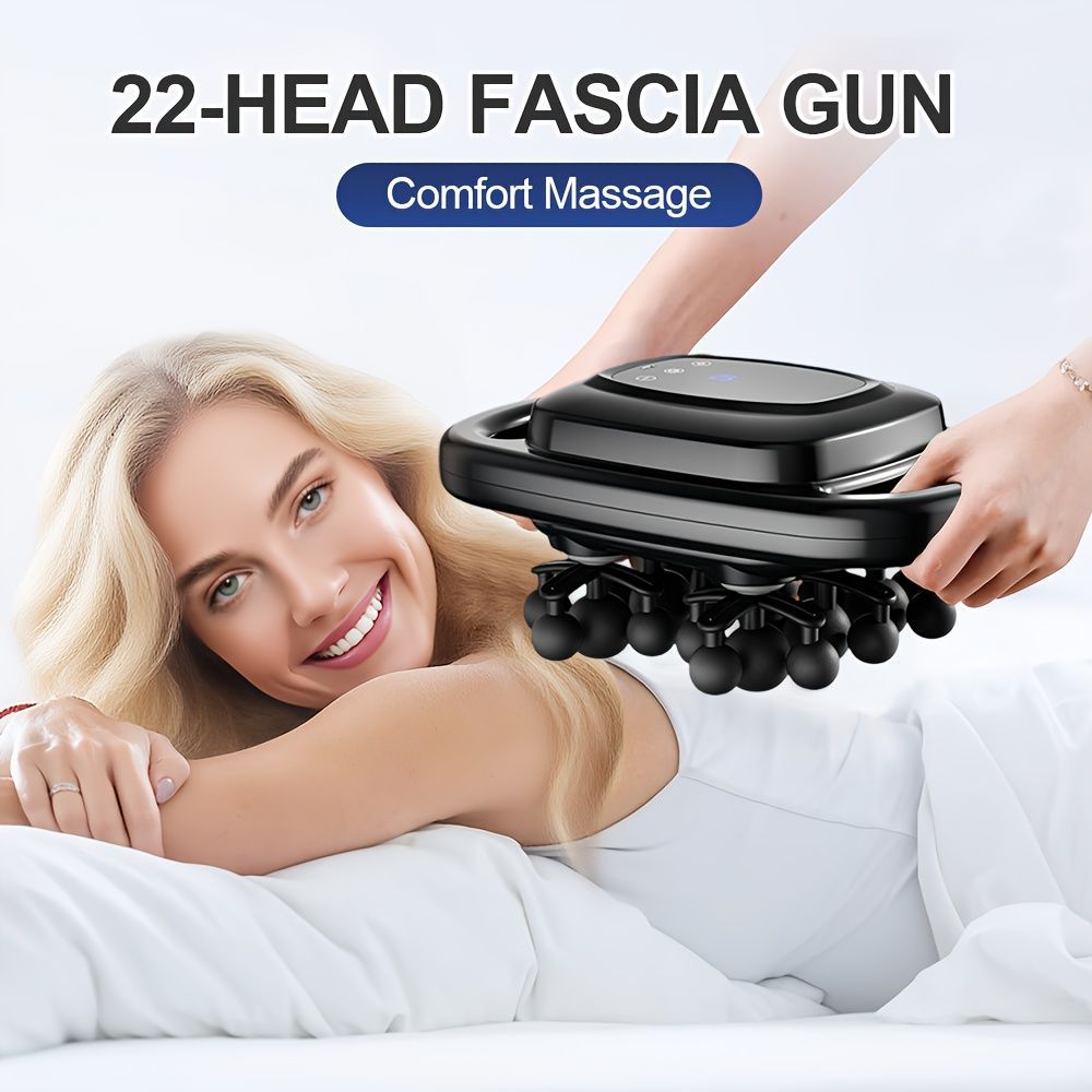 Fascia Gun 22-Head Massage Gun Muscle Recovery Device Deep Tissue Massage - White - Size 30-12
