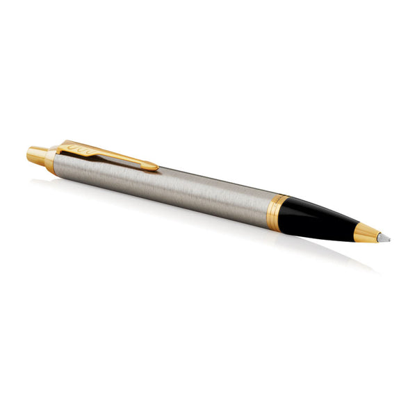 Brushed Metal Ballpoint Pen with Medium Blue Ink