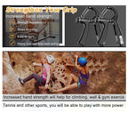 2 Pack Adjustable Hand Grip Strengthener for Hand Grip Strength and Wrist Rehabilitation (Resistance 5-60 kg)