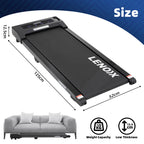 1.5 HP 52cm Electric Walking Pad Treadmill with Remote Control and Display Screen