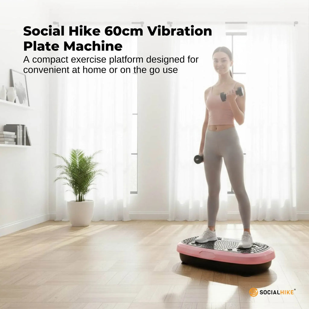 Social Hike 60cm Vibration Plate Machine Full Body Exercise Platform Pink