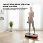 Social Hike 60cm Vibration Plate Machine Full Body Exercise Platform Pink