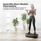 Social Hike 60cm Vibration Plate Machine Full Body Exercise Platform Black