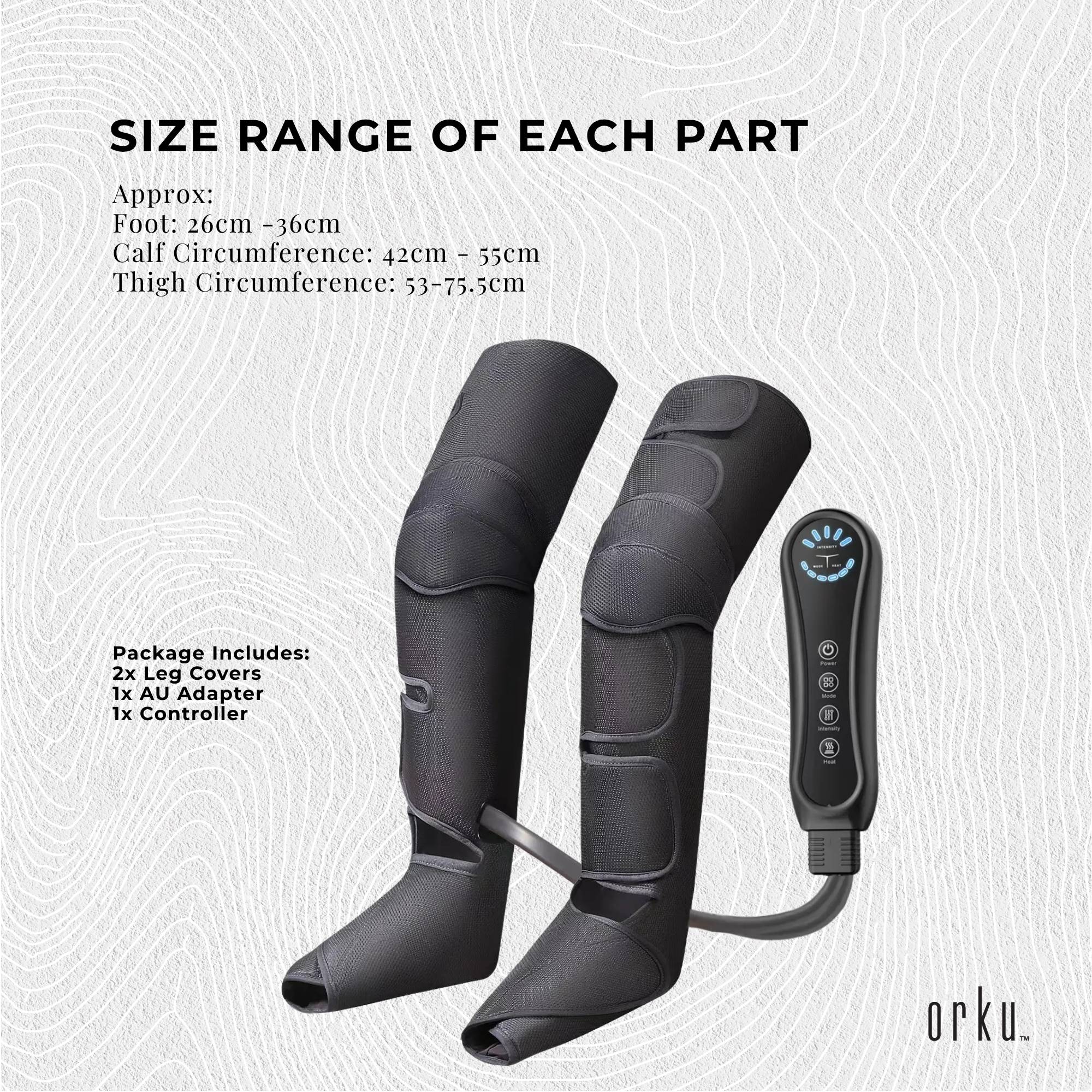 Orku Air Compression Leg Knee Foot Massager with Heat - Relaxation and Recovery
