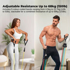 Social Hike Resistance Band Set with Handles - 11pcs Home Workout Kit 4.5-68kg