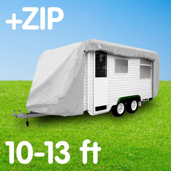 Compact Caravan Cover with Side Zipper for Outdoor Protection