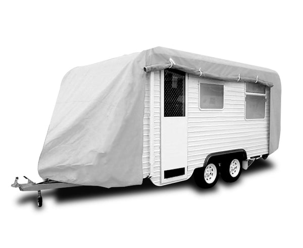 Protective Caravan Cover with Side Zipper for Outdoor Storage