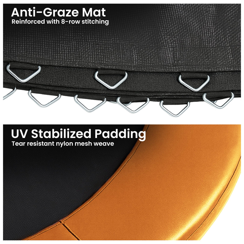 Kahuna 16ft Replacement Trampoline Safety Pad Cover and Jumping Spring Mat - Orange