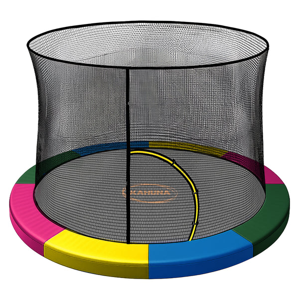 Kahuna 6ft Trampoline Pad and Net - Rainbow