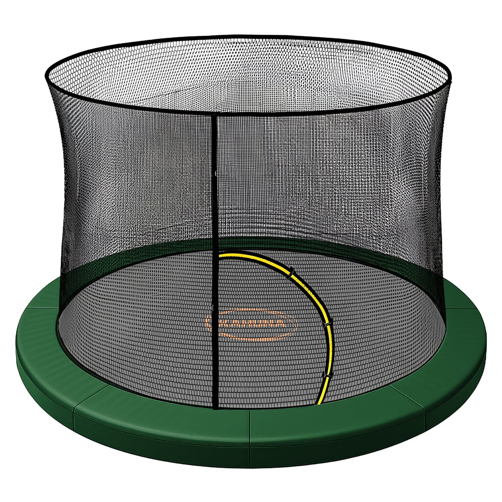 Kahuna 8ft Trampoline Pad and Net - Green