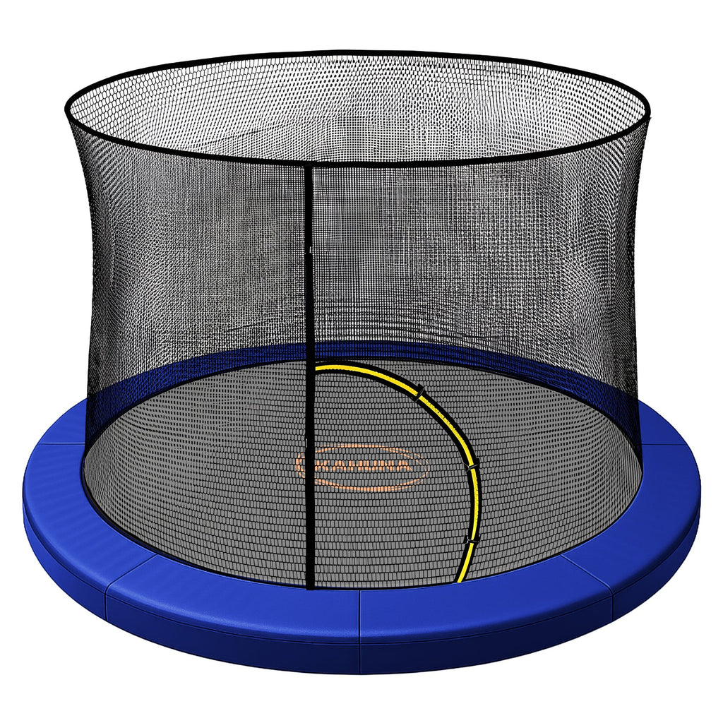 Kahuna 12ft Trampoline Pad and Net - Blue