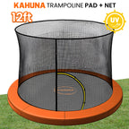 Kahuna 12ft Trampoline Pad and Net - Orange