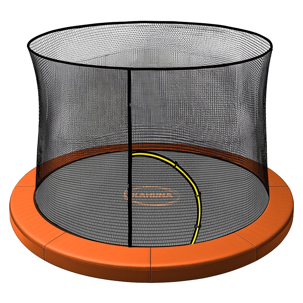 Kahuna 14ft Trampoline Pad and Net - Orange