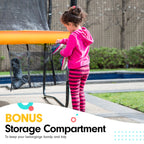 Kahuna 6 ft x 9 ft Rectangular Outdoor Trampoline with Basketball Set Rainbow
