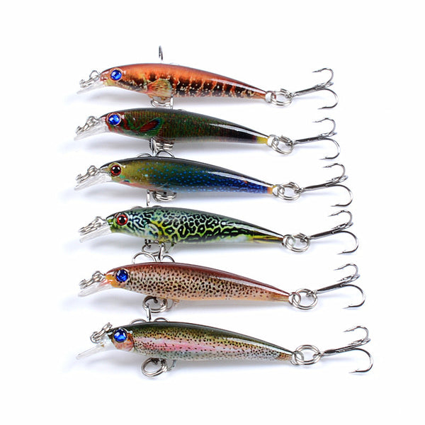 6x Popper Poppers 5cm Minnow Fishing Lure