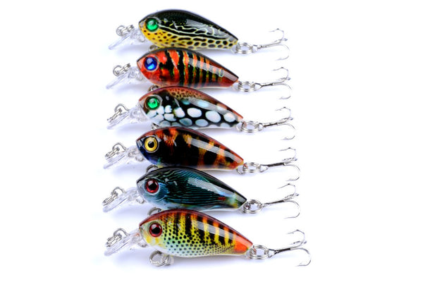 6x 4.5cm Popper Crank Bait Fishing Lure