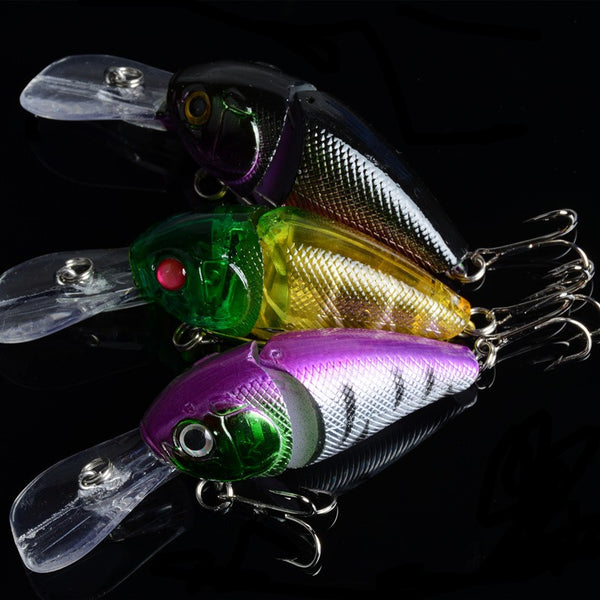 3x 8.5cm Popper Crank Bait Fishing Lure