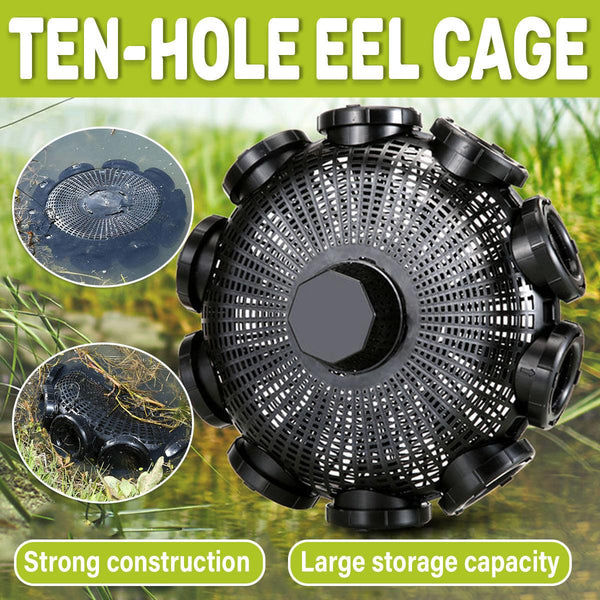 10 Hole Eel Fishing Trap Cage Loach Fish Shrimp Net