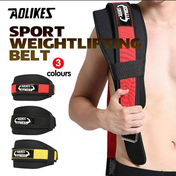 Fitness Weight Lifting Belt Barbell Dumbell Training Back Support Men Women M - Red-M