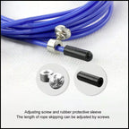 Aolikes Adjustable High Speed Steel Skipping Jump Rope Dual Bearings Gym Boxing - Blue