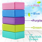 2PCS Yoga Blocks Foam Brick Fitness Exercise Stretch Gym Pilates Tool - Pink