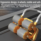 Four Wheel Abdominal Roller Automatic Rebound Ab Machine Home Fitness Equipment - Blue