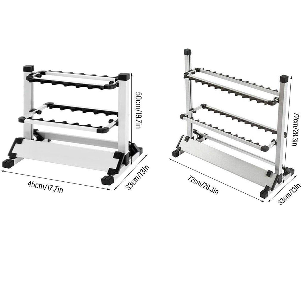 12/24 Hole Multi Functional Fishing Rod Holder Storage Rack Display Organizer - 12Holes