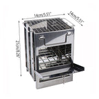 Outdoor Camping Mini Folding Wood Burning Stove Picnic Stainless Steel BBQ Grill