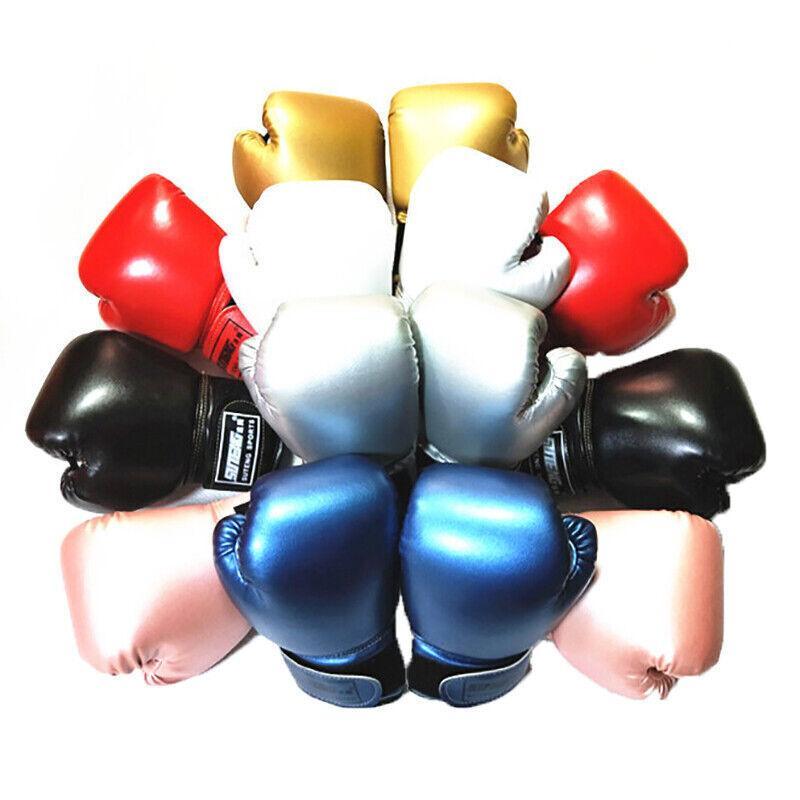 Boxing Sparring Training Gloves MMA Kickboxing Punching Gloves for Practice Sessions - Blue [Map Pattern]