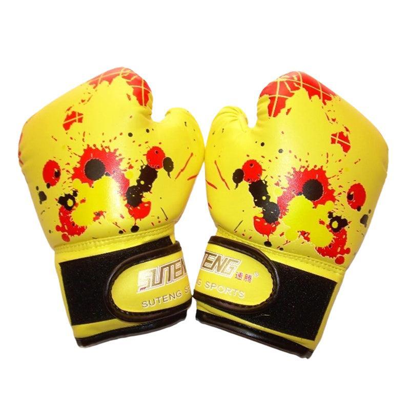 Boxing Sparring Training Gloves MMA Kickboxing Punching Gloves for Practice Sessions - Green [Map Pattern]