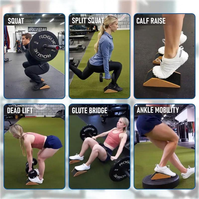 2pcs Cork Wedge Shaped Fitness Bricks Deep Squat Special Exercise Blocks Yoga