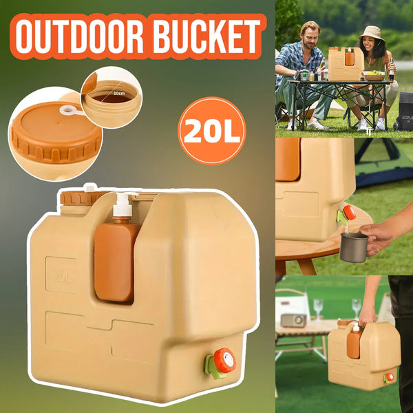Portable Camping Water Container Bucket with Convenient Tap