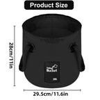 20L Portable Folding Bucket Water Container Camping Hiking Fishing Water Storage - Orange