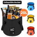 20L Portable Folding Bucket Water Container Camping Hiking Fishing Water Storage - Yellow