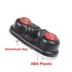 Rope Clamp Set 2PCS Aluminum Alloy Black Clip Plate Sailboat Kayak Canoe Outdoor