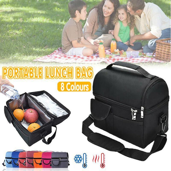Blue Thermal Lunch Tote for Hot or Cold Food
