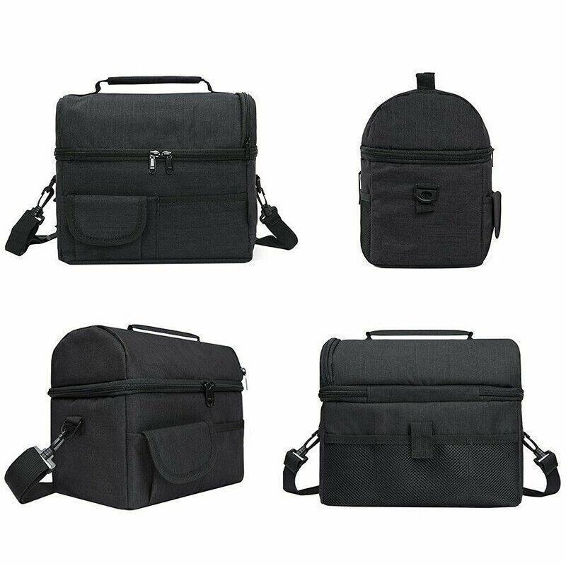 Insulated Lunch Bag Box Tote Cooler For Women Men Hot Cold Food Thermal - Grey