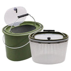 Portable Double Live Fish Bucket Breathable Fish Storage Container for Fishing - M