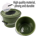 Portable Double Live Fish Bucket Breathable Fish Storage Container for Fishing - S