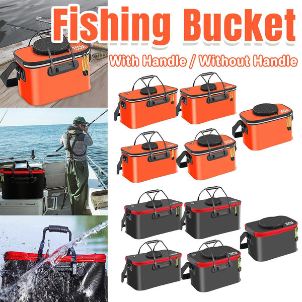 Portable Folding EVA Fishing Bucket - Orange-40cm