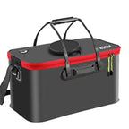 Portable Folding EVA Fishing Bucket Multi Use Live Fish Container with Strap - Orange-40cm