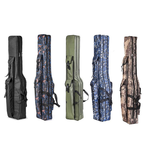 130cm Big Belly Fishing Tackle Bag Rod Storage - Snake skin camouflage