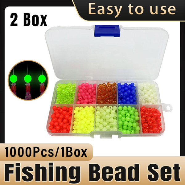High Quality 2 Boxes of Round Fishing Beads Tackle Kit