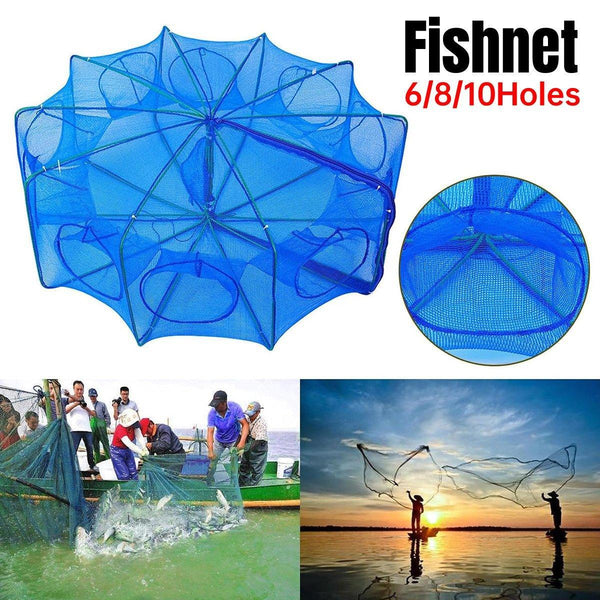 6/8/10 Holes Fishing Net Small Foldable Square - 6Holes